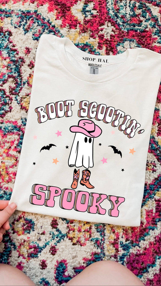 Boot Scootin Spooky Graphic Tee: Ash Grey