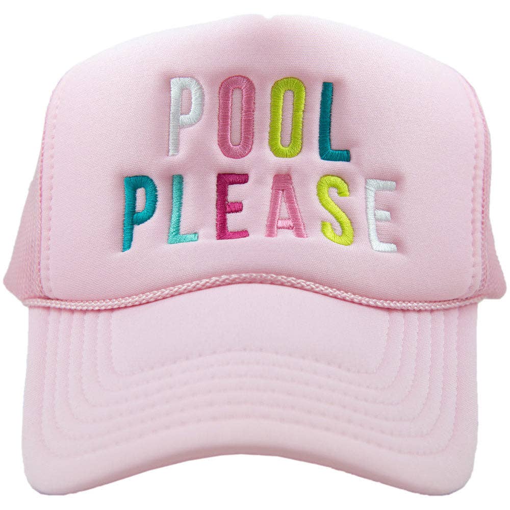 Pool Please Foam Trucker Hat: Light Pink