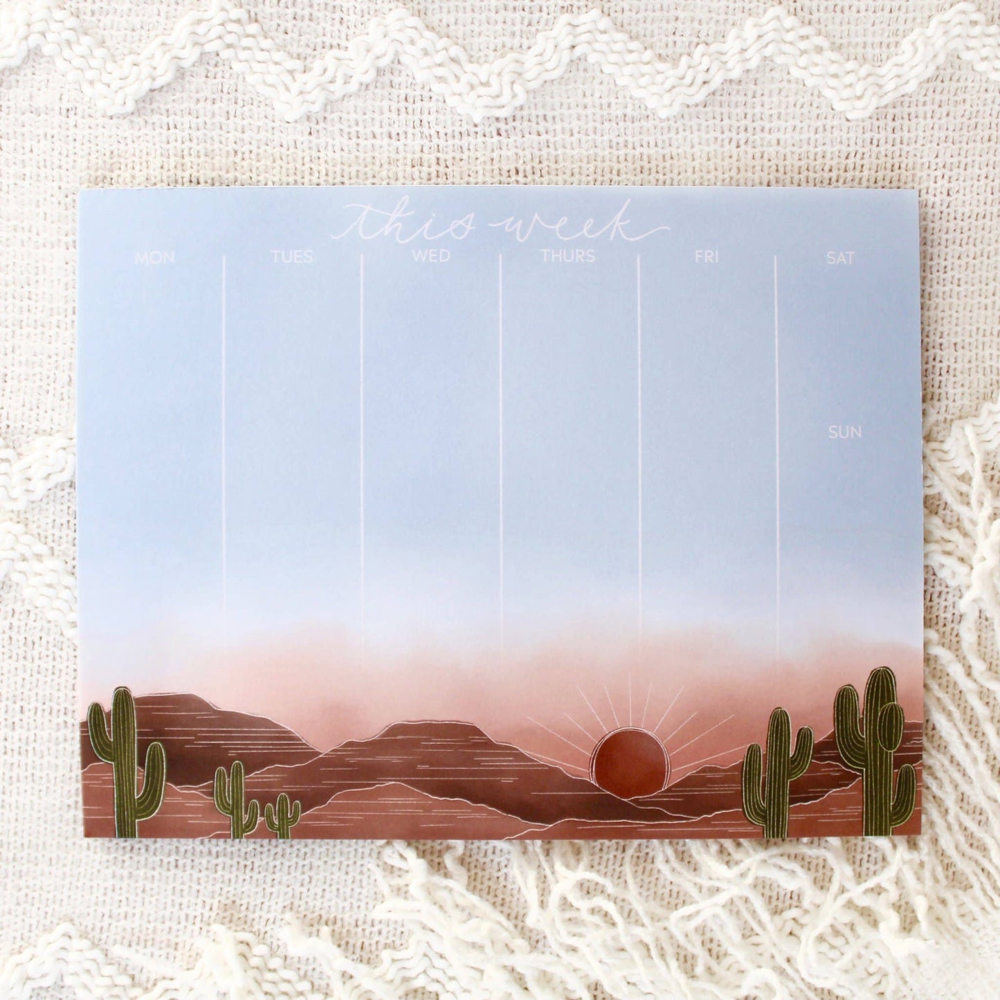 Desert Landscape Weekly Planner Notepad, 8.5x11 in.