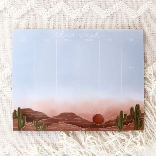 Desert Landscape Weekly Planner Notepad, 8.5x11 in.