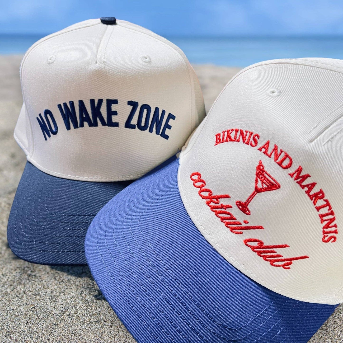 No Wake Zone Classic Trucker Hat | Natural/Navy