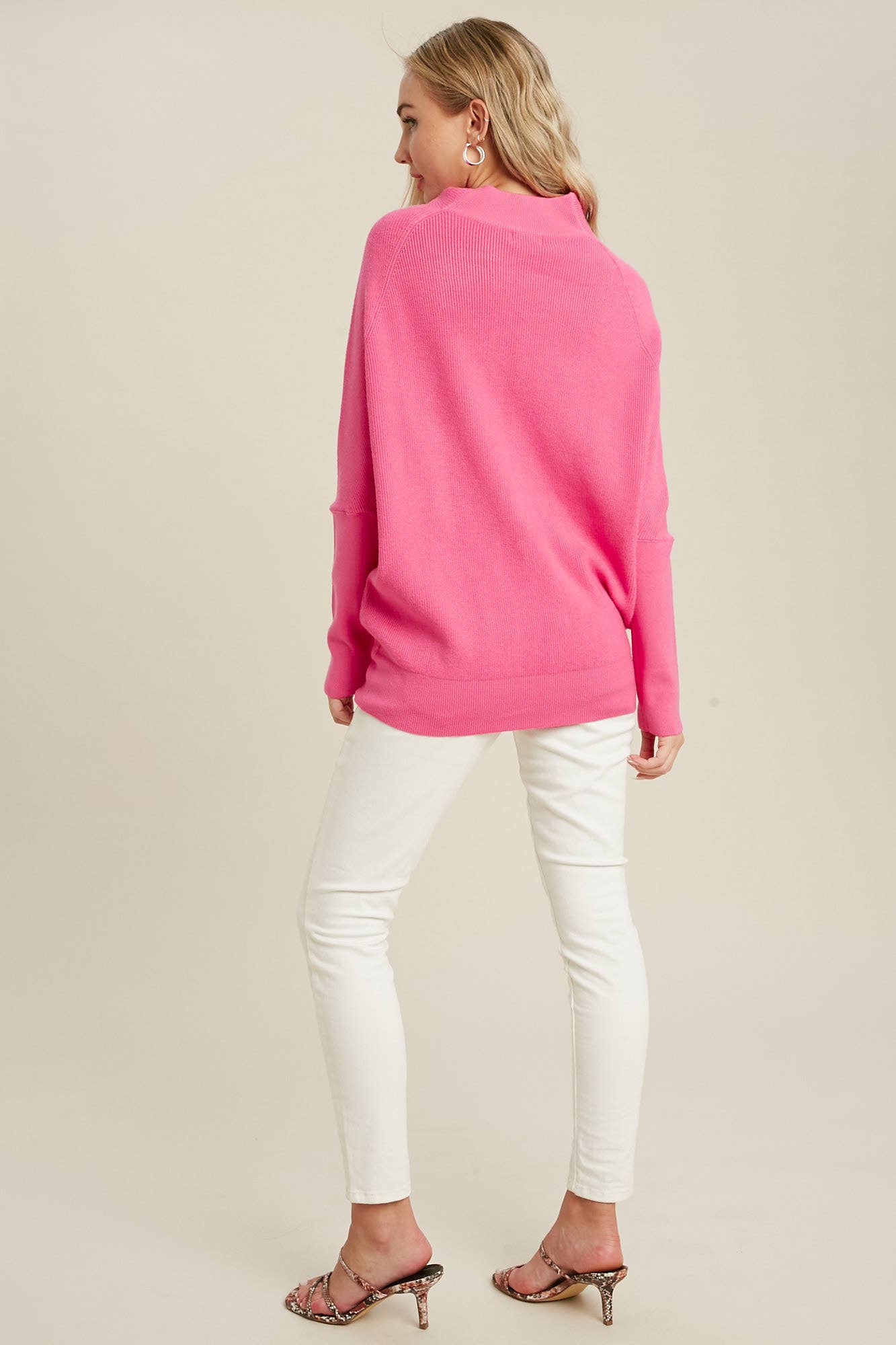 SLOUCH NECK PULLOVER: BLUSH