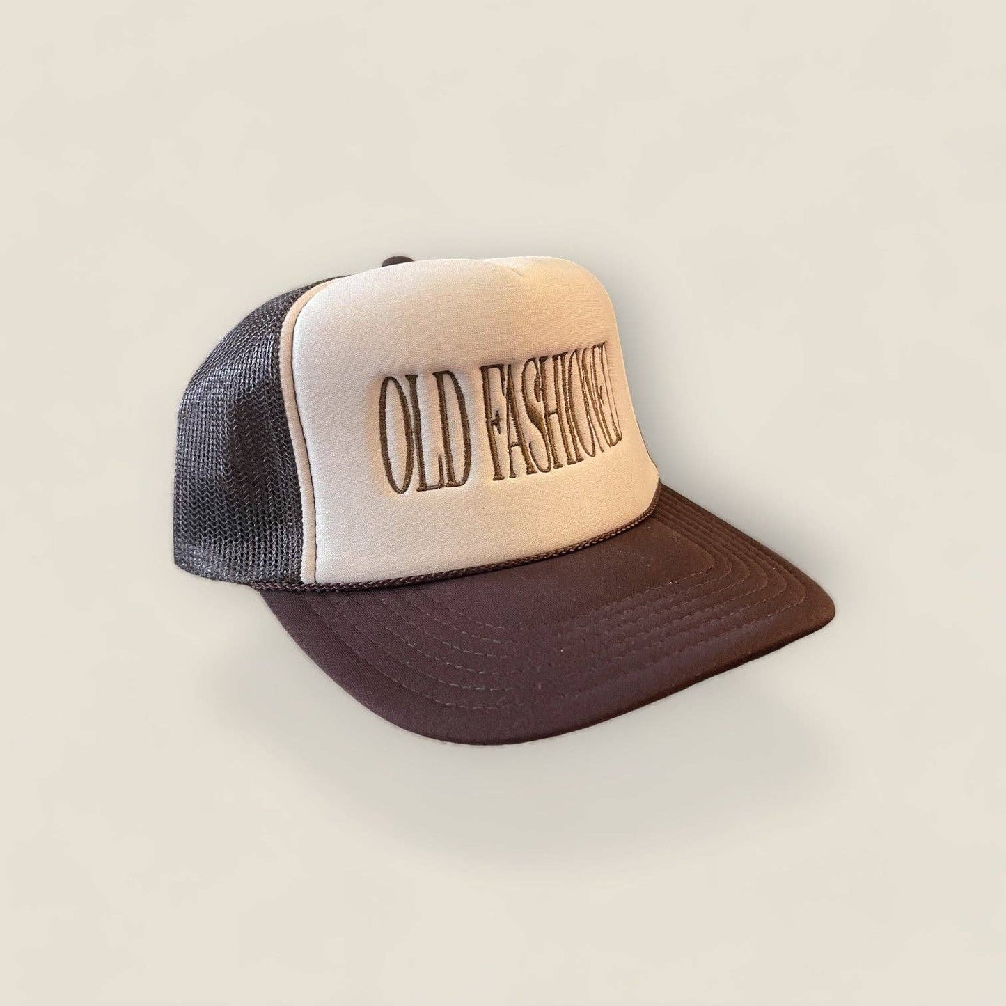 Old Fashioned Trucker Hat | Khaki/Brown