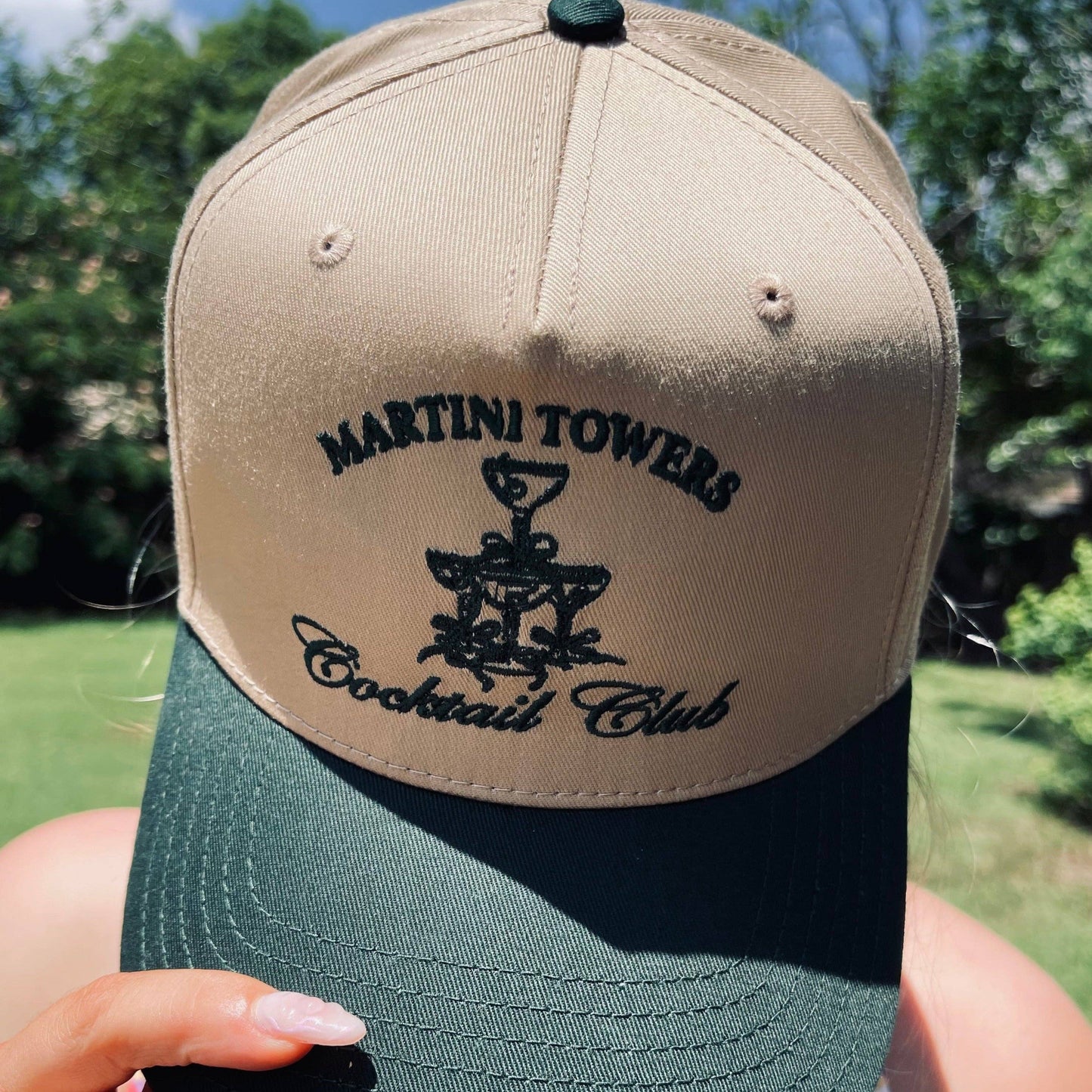 Martini Towers Cocktail Club Classic Trucker Cap | Khaki/Green