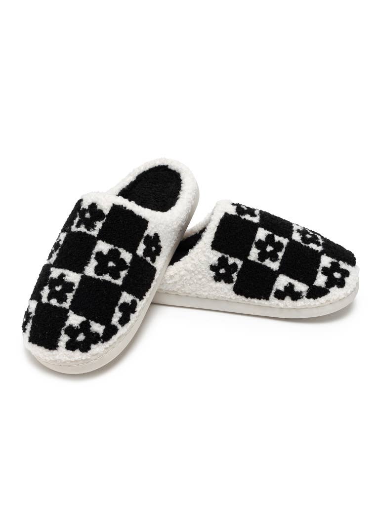 Checkered Daisy Slippers