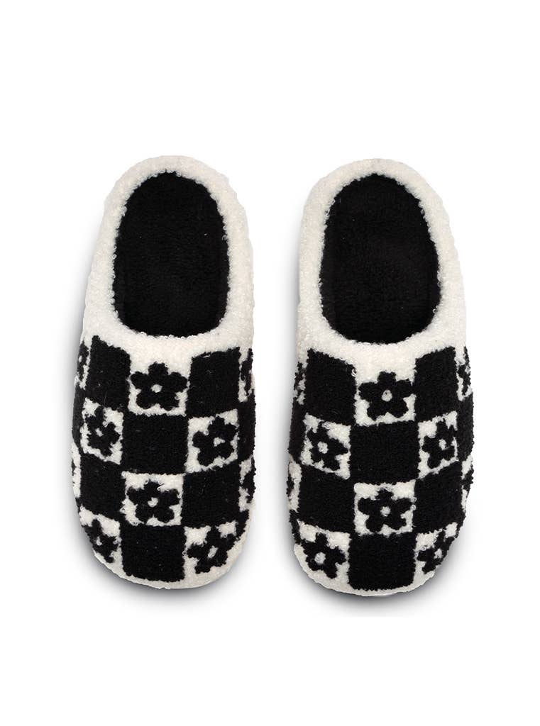 Checkered Daisy Slippers