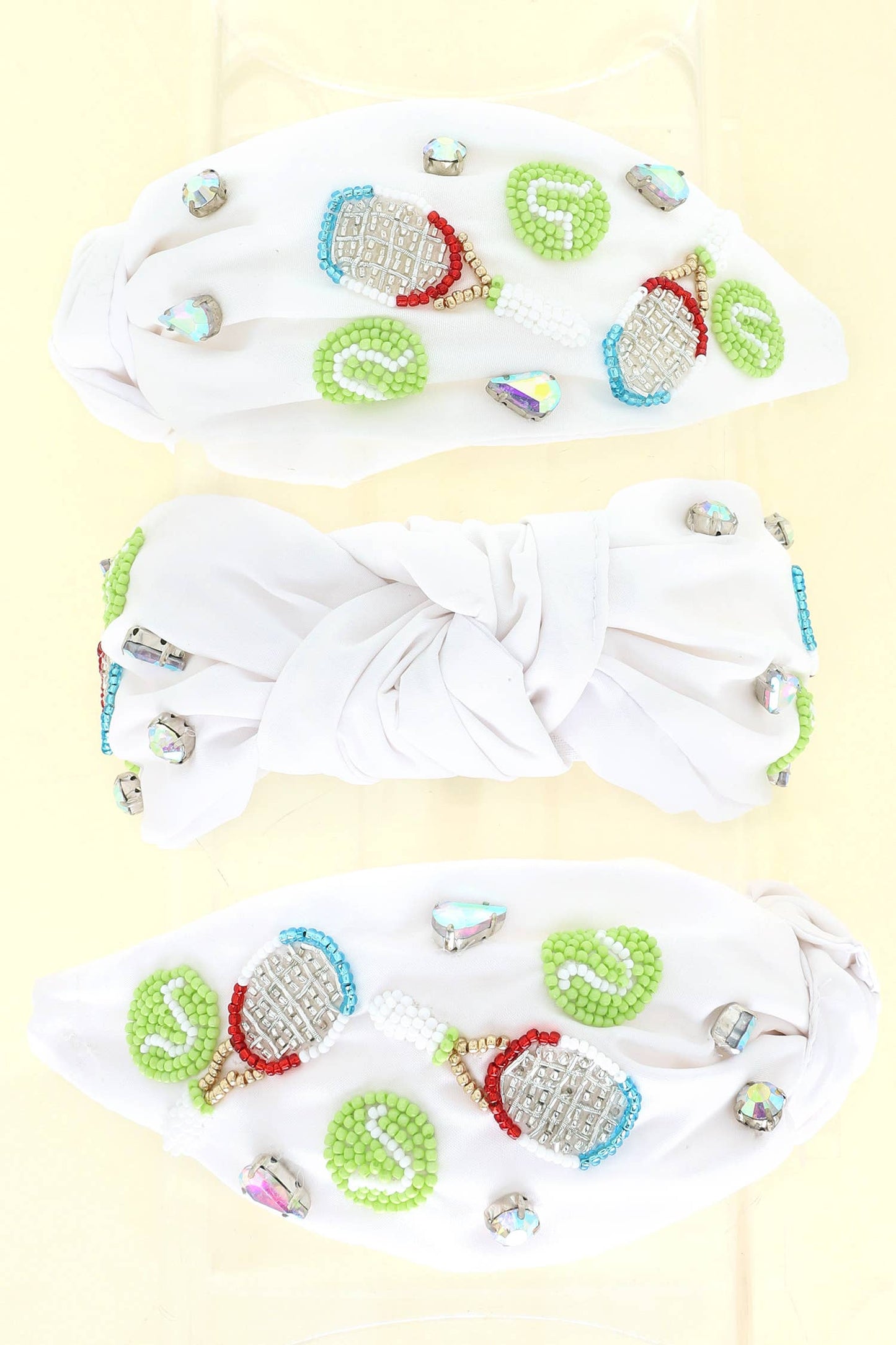 Game Day Jeweled Beaded Tennis Knotted Headband