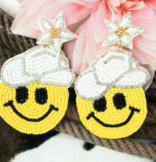 Happy Cowboy Beaded Earrings