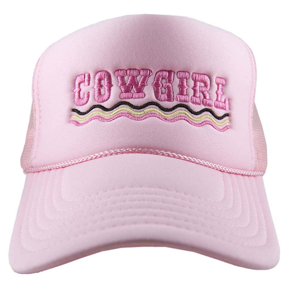 COWGIRL Spelled Out Foam Western Trucker Hat