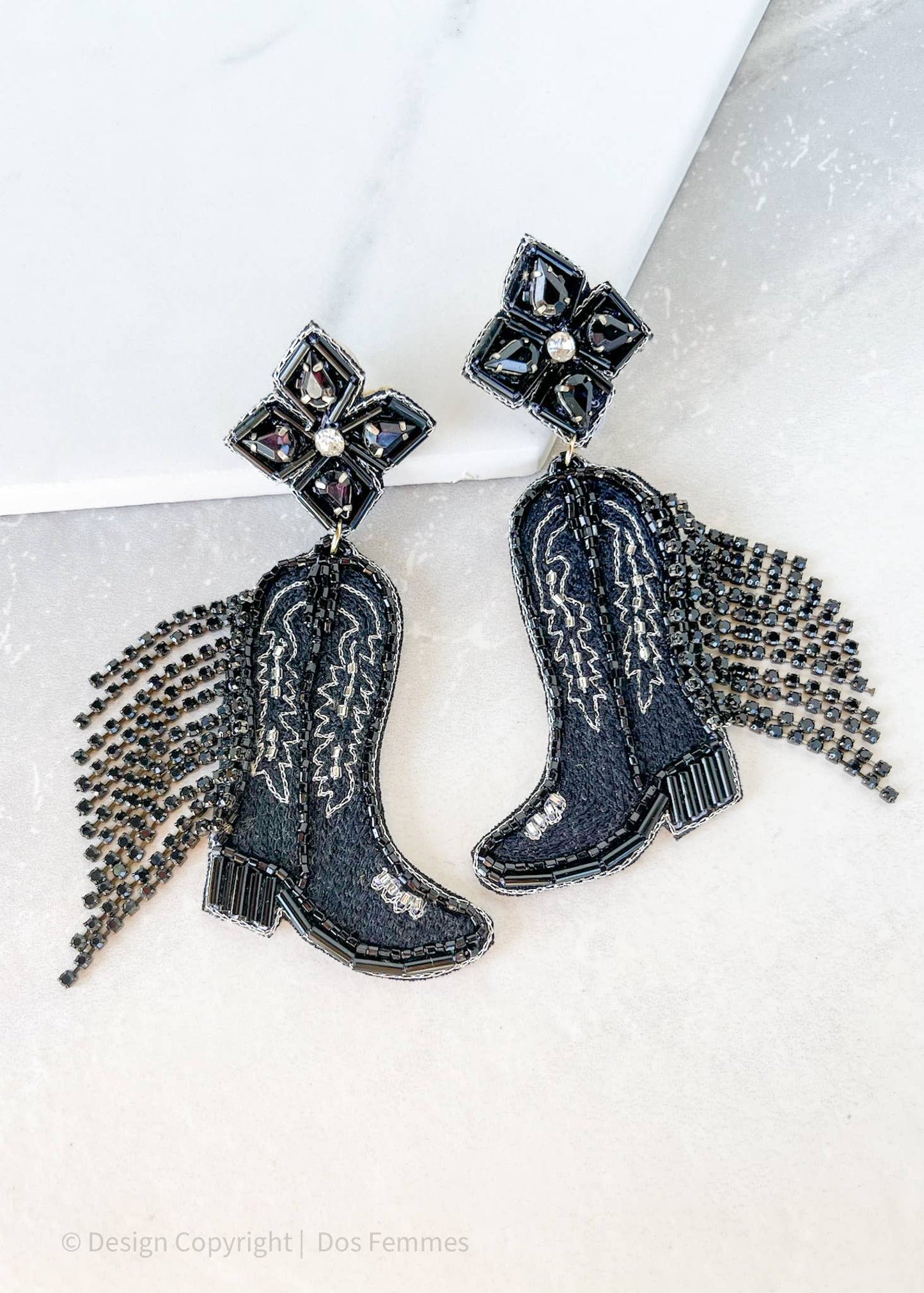 DOS FEMMES-Neon Moon Boot Earrings