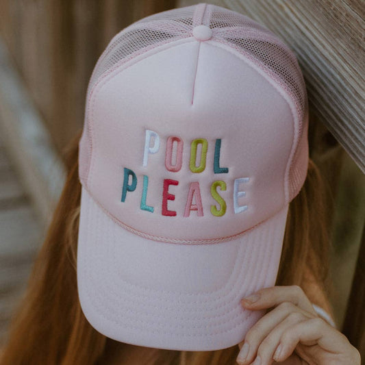 Pool Please Foam Trucker Hat: Light Pink