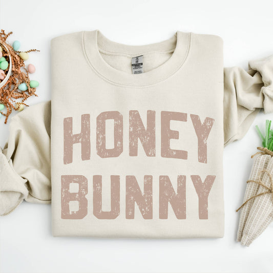 Honey Bunny Crewneck Sweatshirt, Easter Sweatshirt, Sand: Small